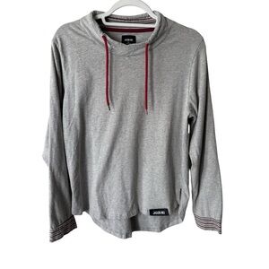 Jason Wu for EVA Air Gray Long Sleeve Tee Hoodie with Red Accents Size M Unisex